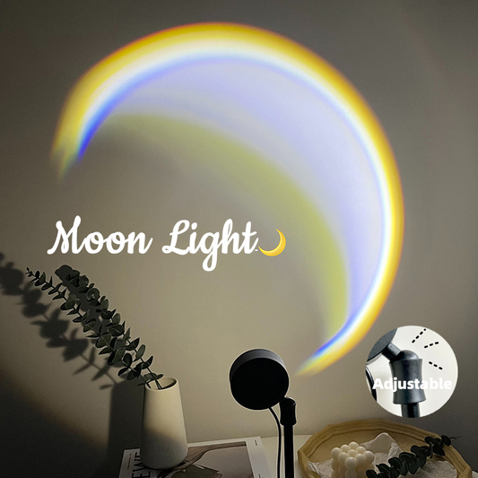 INS USB Moon Lamp LED Rainbow Neon Night Sunset Light Projector